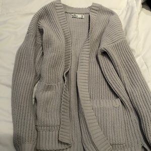 grey hollister cardigan